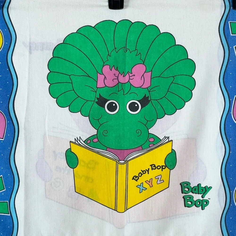 Vintage 1993 Barney and Baby Bop ABCs Standard Pillowcase Double Sided 90s Kids